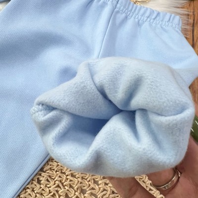 Conj. Casaco Ursinho com Pelinho e Calça de Moletom - Azul Bebê